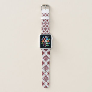 Red Teal Geometric Mandala Apple Watch Band