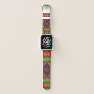 Red Teal Geometric Mandala Apple Watch Band
