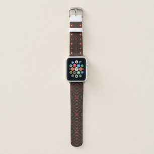 Red Teal Geometric Mandala Apple Watch Band