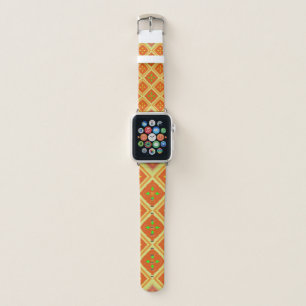 Red Teal Geometric Mandala Apple Watch Band