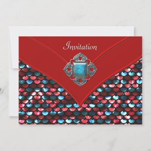Red Teal Sequin All Occasion Party Template