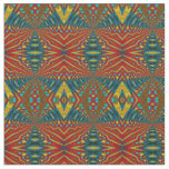 Red Teal Yellow Modern Ethnic Textile Tribal Print Fabric