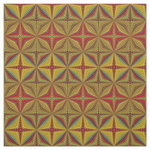 Red Teal Yellow Modern Ethnic Textile Tribal Print Fabric