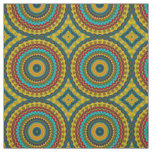 Red Teal Yellow Modern Ethnic Textile Tribal Print Fabric