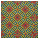 Red Teal Yellow Modern Ethnic Textile Tribal Print Fabric