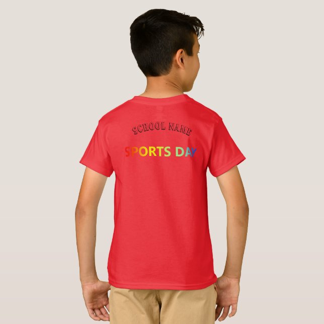 Red Team Cheer stand  leading Squad sport Day  T-Shirt (Back Full)