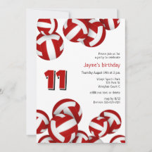 red team colors volleyballs kids birthday