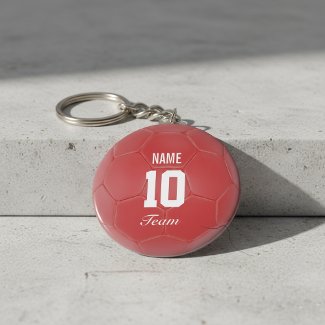 Red Team Soccer Ball Personalized Name