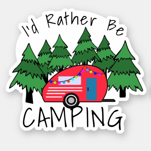 Red Teardrop Camper Sticker