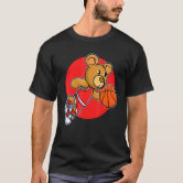 Funny Teddy Bear Basketball Slam Dunk Sport Cute Cartoon T-Shirt