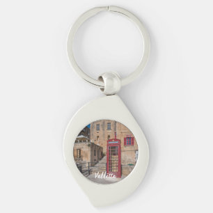 Red telephone booth in Valletta Malta Keychain