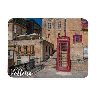 Red telephone booth in Valletta Malta Magnet