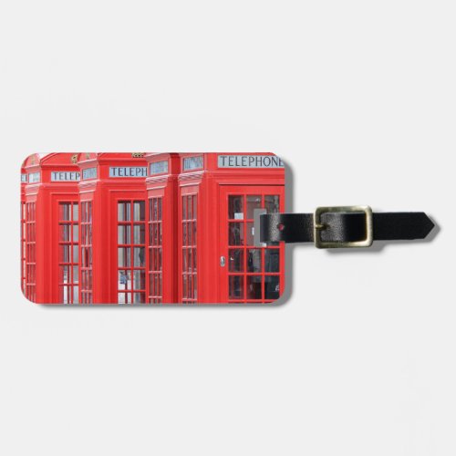 Red Telephone Booths of London Luggage Tag