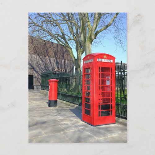 Red Telephone Box Greenwich London UK Postcard