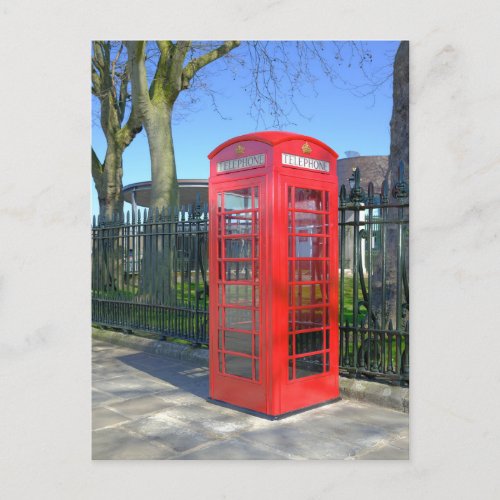 Red Telephone Box Greenwich London UK Postcard