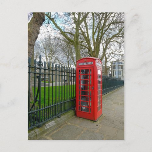 Red Telephone Box Greenwich London UK Postcard