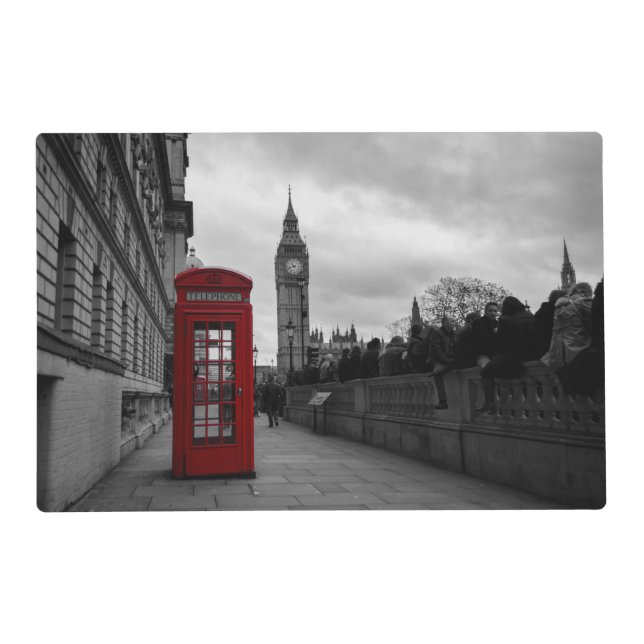Red telephone box in London placemat (Front)
