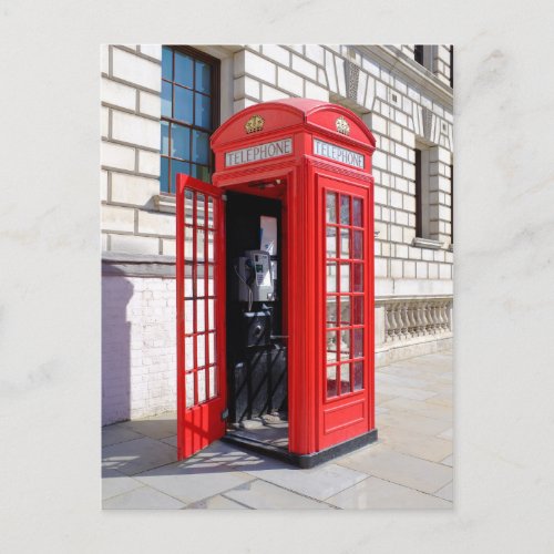 Red Telephone Box Westminster London Postcard