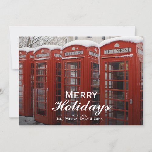 Red telephones near Big Ben Holiday Card
