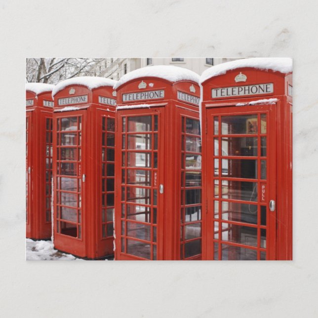 Red telephones near Big Ben Postcard (Front)
