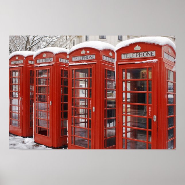 Red telephones near Big Ben Poster (Front)