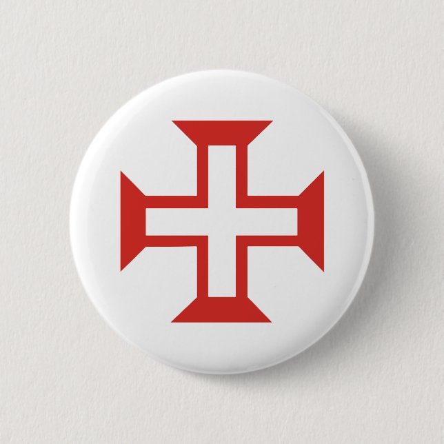 Red Templar Cross Button (Front)