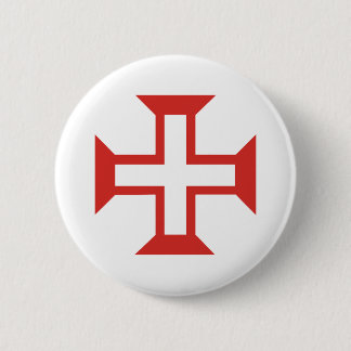 Red Templar Cross Button
