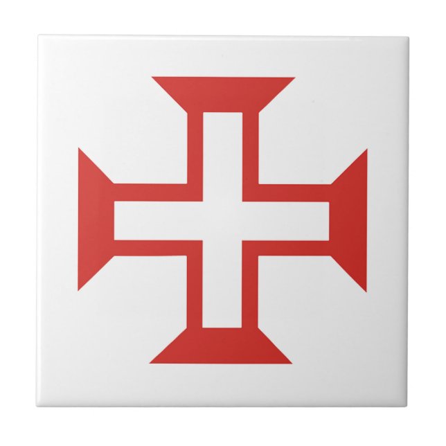 Red Templar Cross Ceramic Tile (Front)