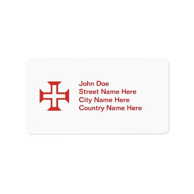 Red Templar Cross Label (Front)
