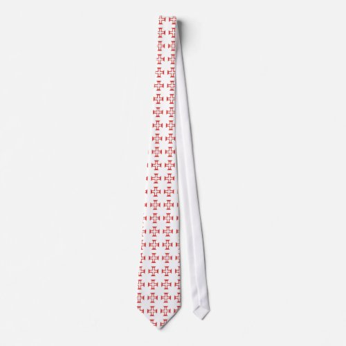 Red Templar Cross pattern Tie