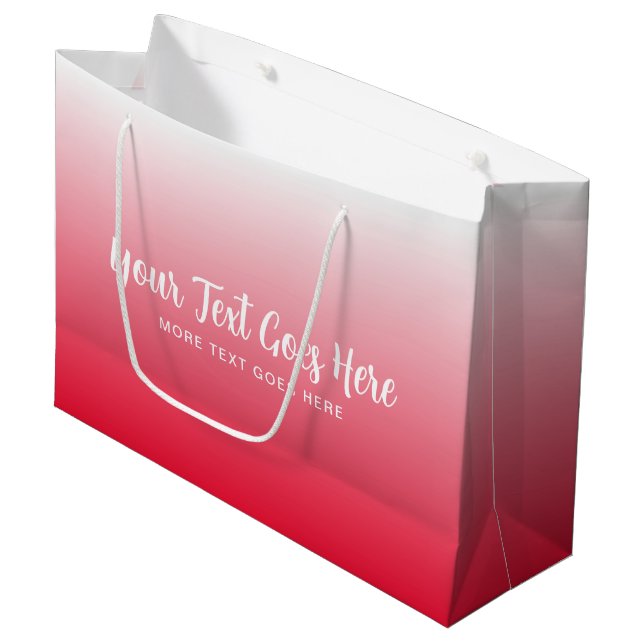 Red Template Modern Elegant Create Your Own Large Gift Bag (Front Angled)