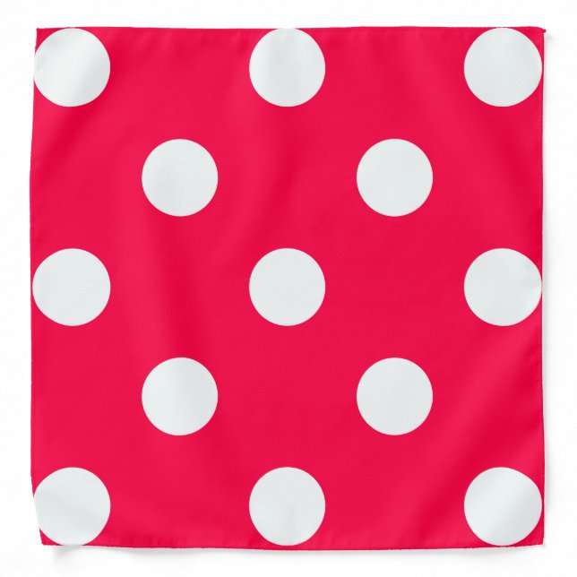Red Template White Polka Dots Rustic Elegant Trend Bandana (Front)