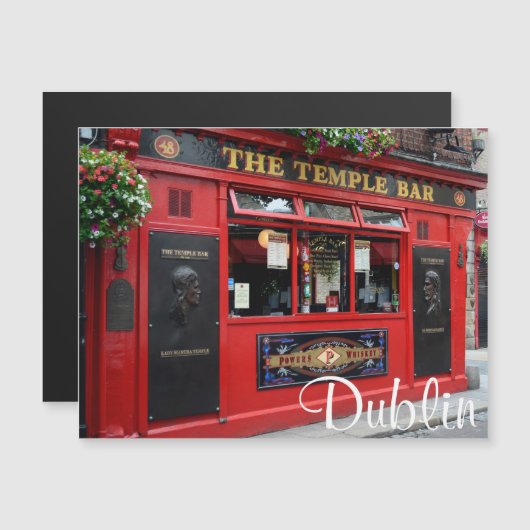 Red Temple Bar pub in Dublin, Ireland (Front/Back)