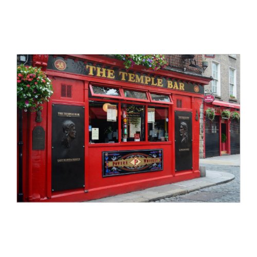 Red Temple Bar pub in Dublin Ireland Acrylic Print