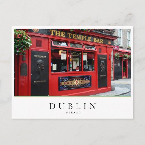 Red Temple Bar pub in Dublin Ireland Postcard
