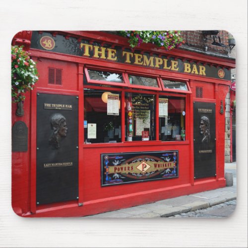 Red Temple Bar pub in Dublin mousepad