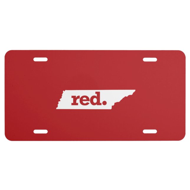RED TENNESSEE LICENSE PLATE (Front)