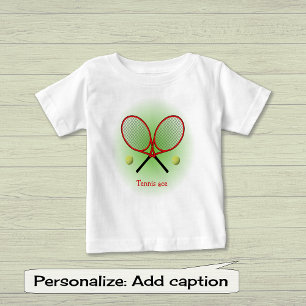 Red tennis ace add name or text baby T-Shirt