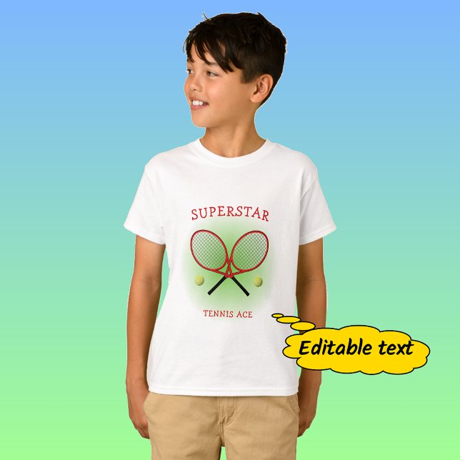 Red tennis ace custom text T-Shirt (Creator Uploaded)