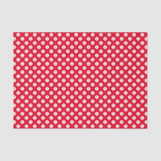 Red tennis ball print Christmas gift Tissue Paper (Front)