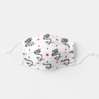 Red Tennis Balls Diamonds and Black Dragons Sport Cloth Face Mask