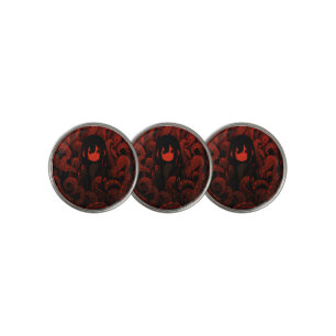 Red Tentacle Horror Anime Girl Golf Ball Marker