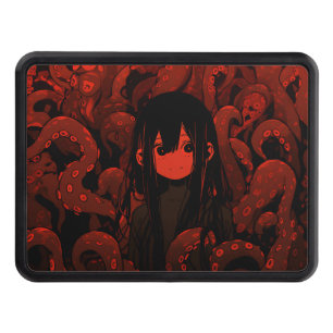 Red Tentacle Horror Anime Girl Hitch Cover