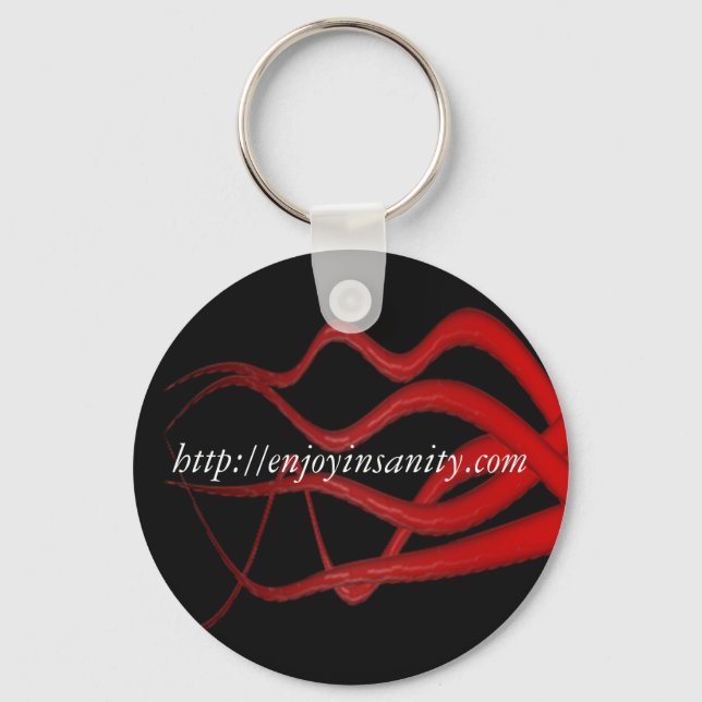 Red Tentacle Insanity Keychain (Front)
