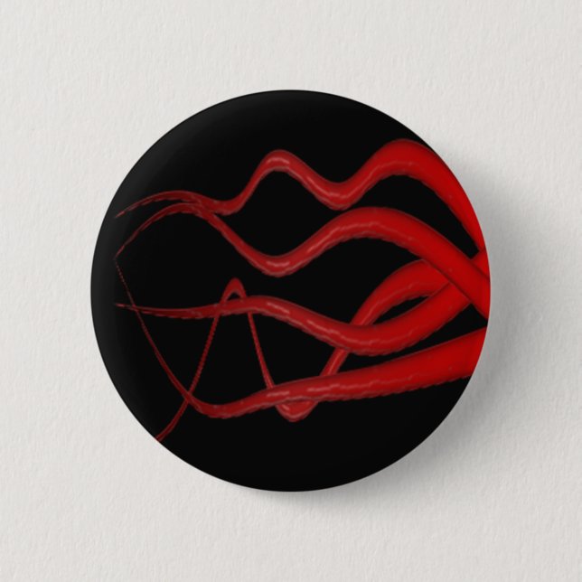 Red Tentacles Pinback Button (Front)