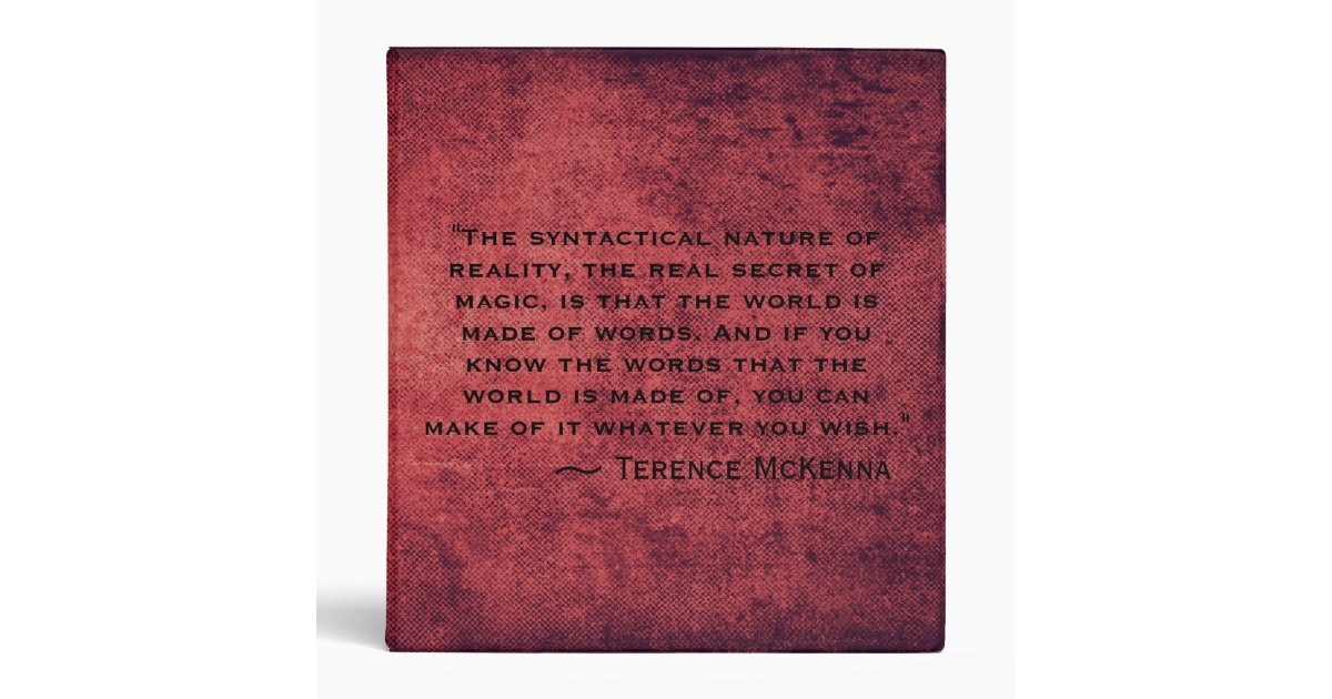 Red Terence McKenna Binder | Zazzle