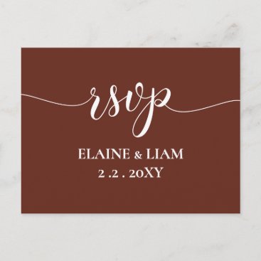 Red Terracotta Rustic Burnt Clay Earthy RSVP Invitation Postcard