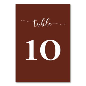 Red Terracotta Rustic Burnt Clay Earthy Wedding Table Number