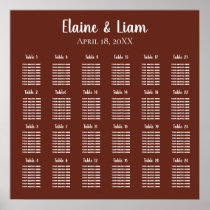 Red Terracotta Rustic Burnt Clay Wedding Seating Poster
