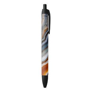 Red Terracotta White Black Blue Gold Agate Geode Pen